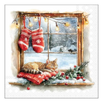 Karácsonyi szalvéta – Winter window, 33x33 cm, 20 db-os
