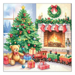 Karácsonyi szalvéta – By the fireplace, 33x33 cm, 20 db-os