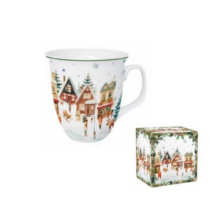 Karácsonyi Porcelán bögre 650 mldobozban, Christmas Village