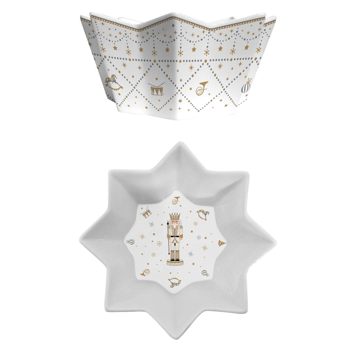 Porcelán diótörős karácsonyi kínáló tál 20 cm Royal Nutcracker