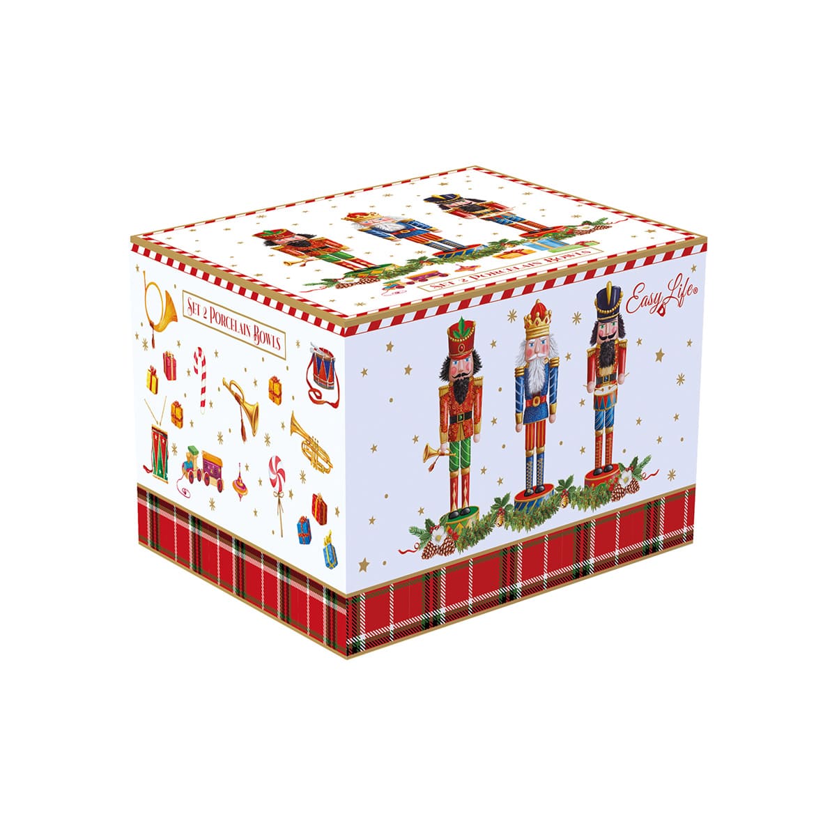 Porcelán karácsonyi diótörős tálka 14 cm 2 db Vintage Nutcracker