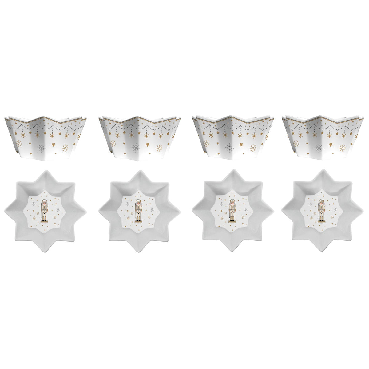 Porcelán diótörős karácsonyi tálka 11 cm 4 db Royal Nutcracker