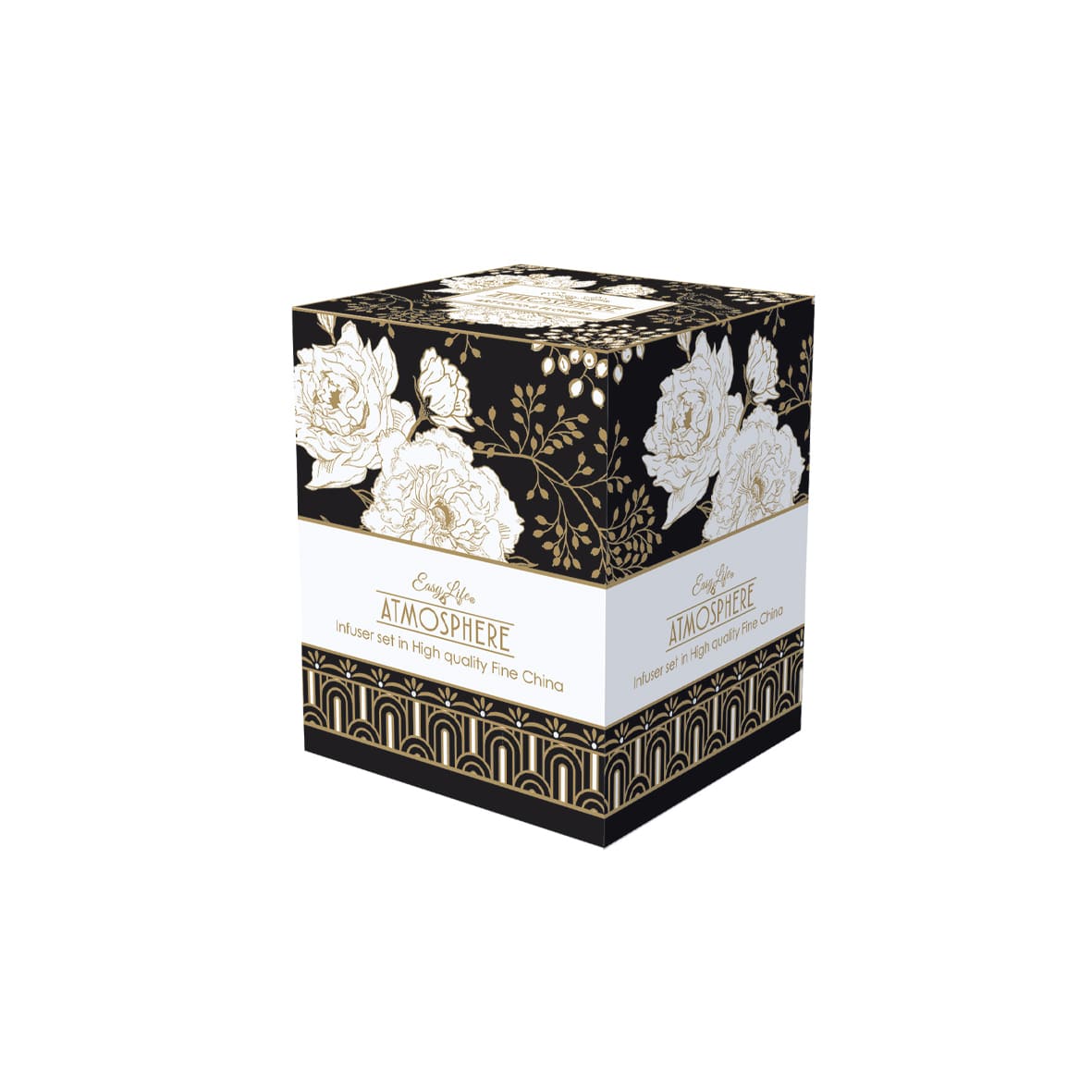 Porcelán szűrős bögre tetővel Coffee Mania Art Deco & Flowers