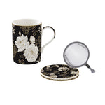 Porcelán szűrős bögre tetővel Coffee Mania Art Deco & Flowers