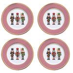 Karácsonyi porcelán desszertes tányér diótörő 4 db szett Nutcrackers