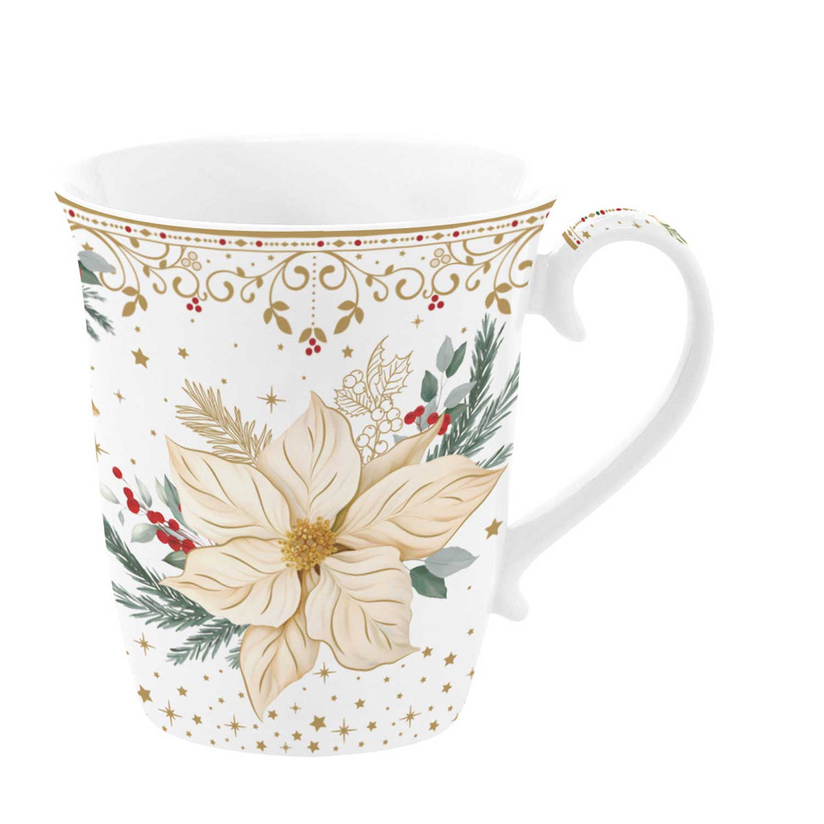Karácsonyi porcelán bögre 275 ml díszdobozban White Elegance