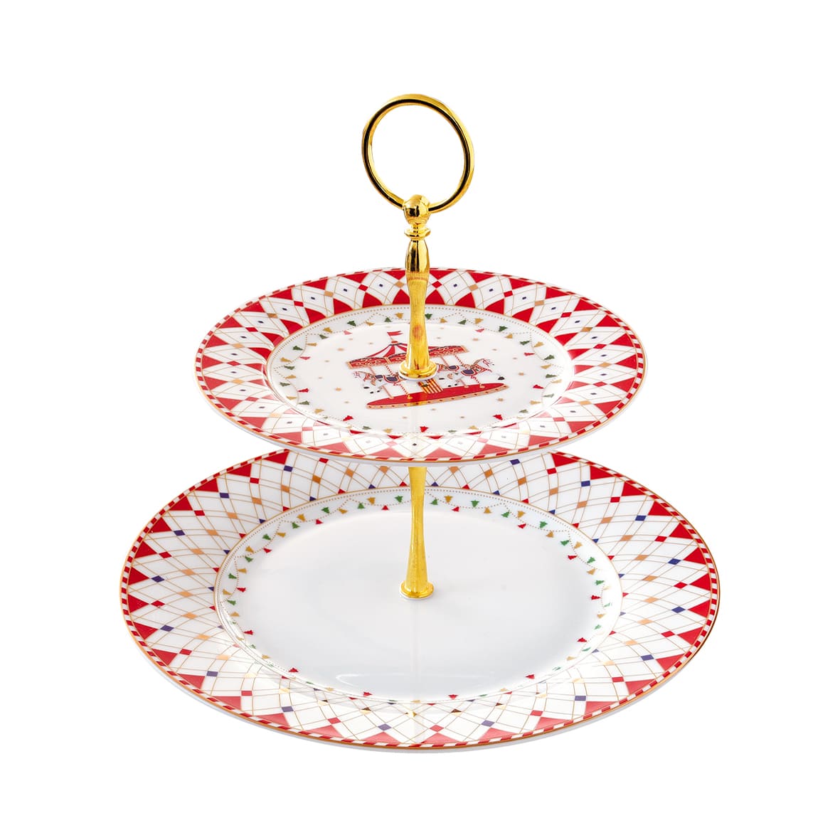 Christmas Wonderland karácsonyi porcelán 2 emeletes süteményes állvány