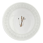 Porcelán karácsonyi tál 15 cm síelés motívummal