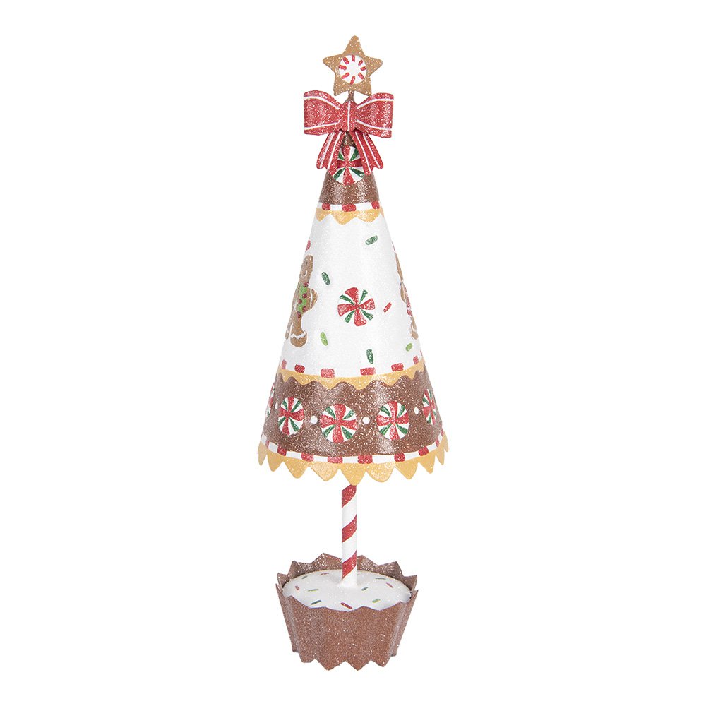 Karácsonyi mézeskalács figura 37 cm – fehér, barna