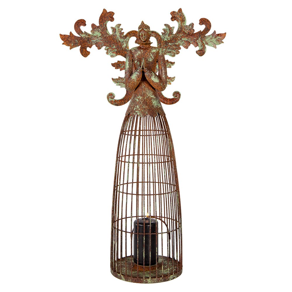 Nagyméretű karácsonyi angyal figura 58 cm – barna