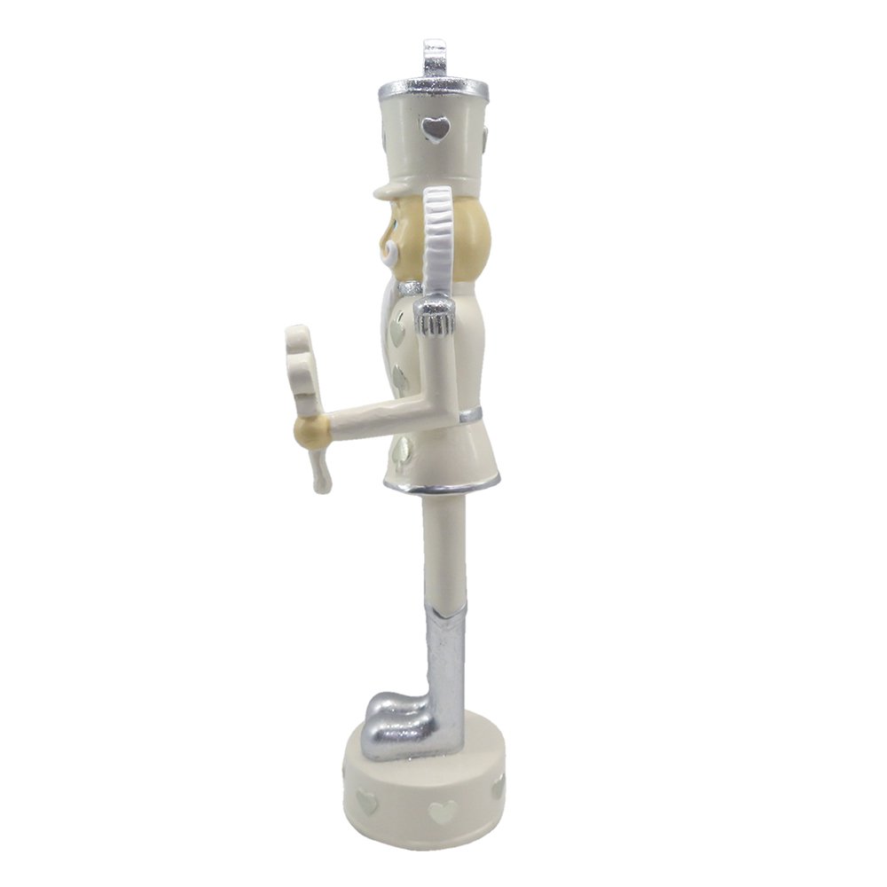 Karácsonyi diótörő figura 35 cm – bézs, ezüst