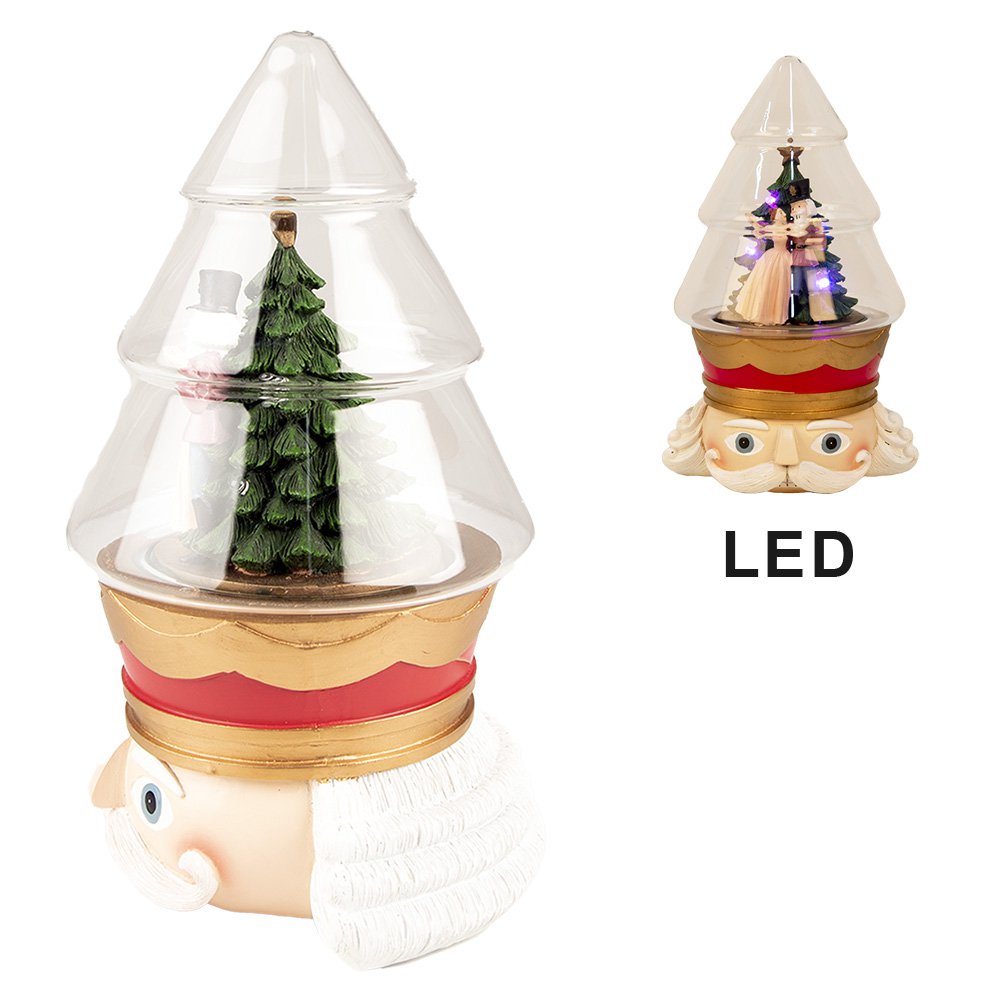 Karácsonyi diótörő figura LED világítással 24 cm – piros, zöld