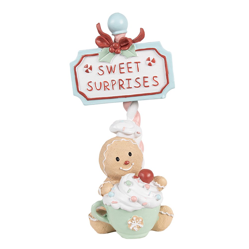 Karácsonyi mézeskalács figura 25 cm – bézs