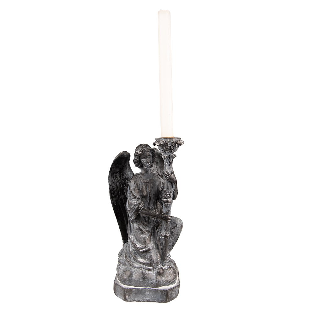 Karácsonyi angyal figura 29 cm – szürke