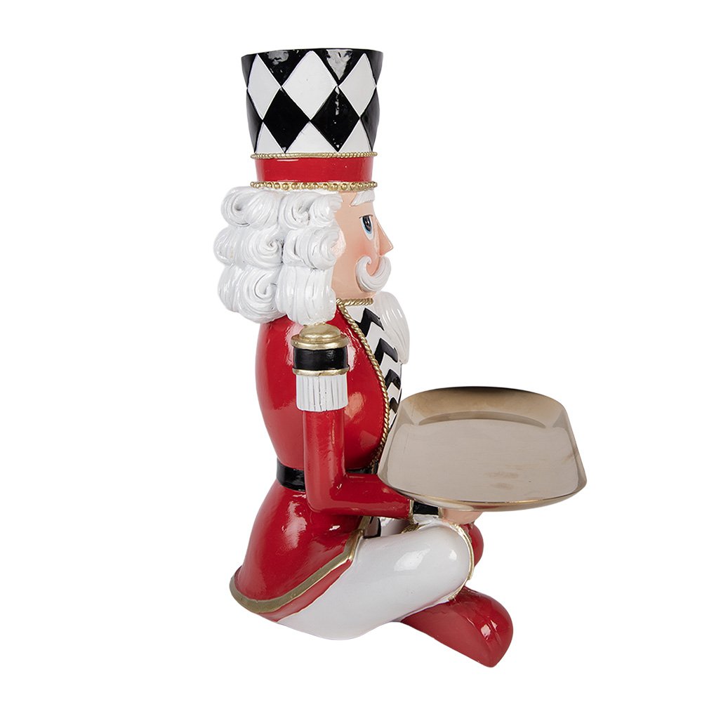 Karácsonyi diótörő figura 32 cm – piros