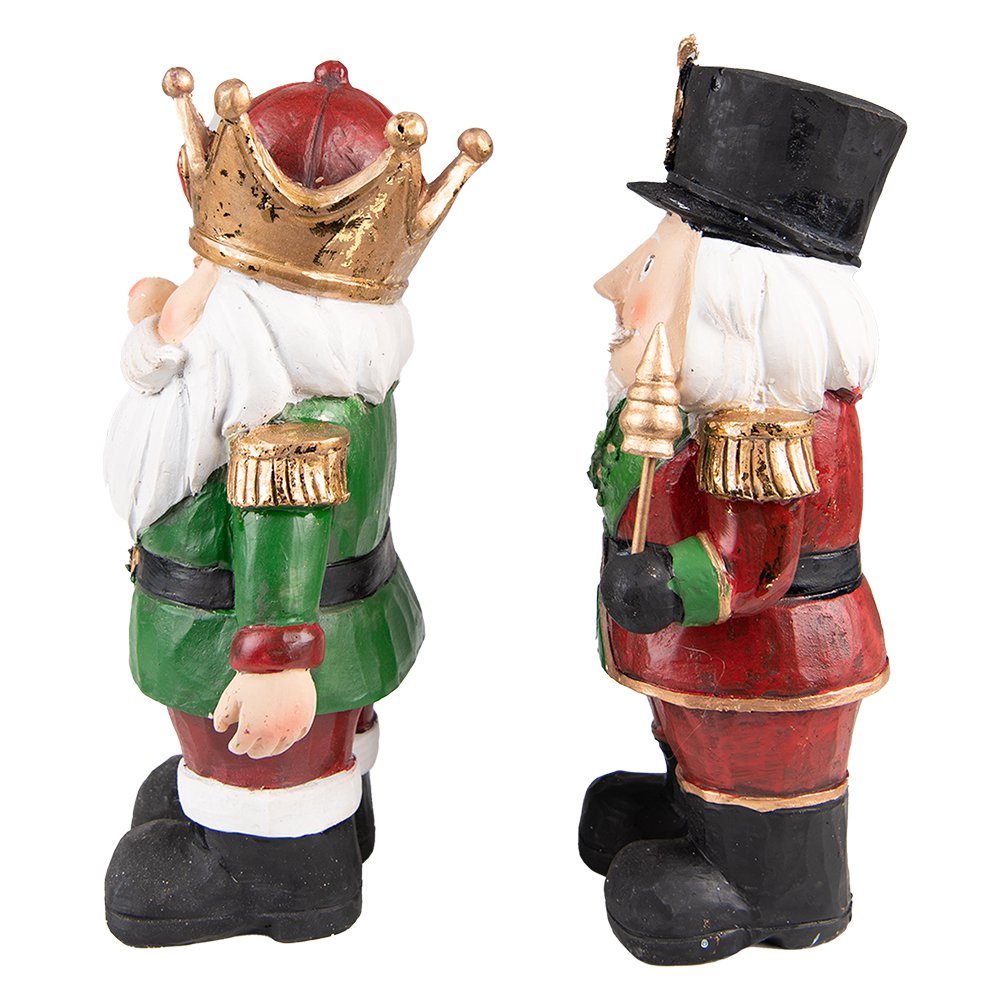 Karácsonyi diótörő figura 21 cm – piros, zöld