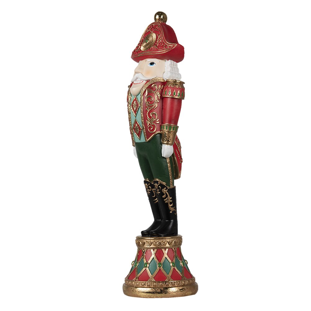Karácsonyi diótörő figura 36 cm – piros, zöld