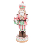 Karácsonyi diótörő figura 24 cm – zöld, rózsaszín