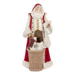Karácsonyi télapó figura 29 cm – piros, bézs