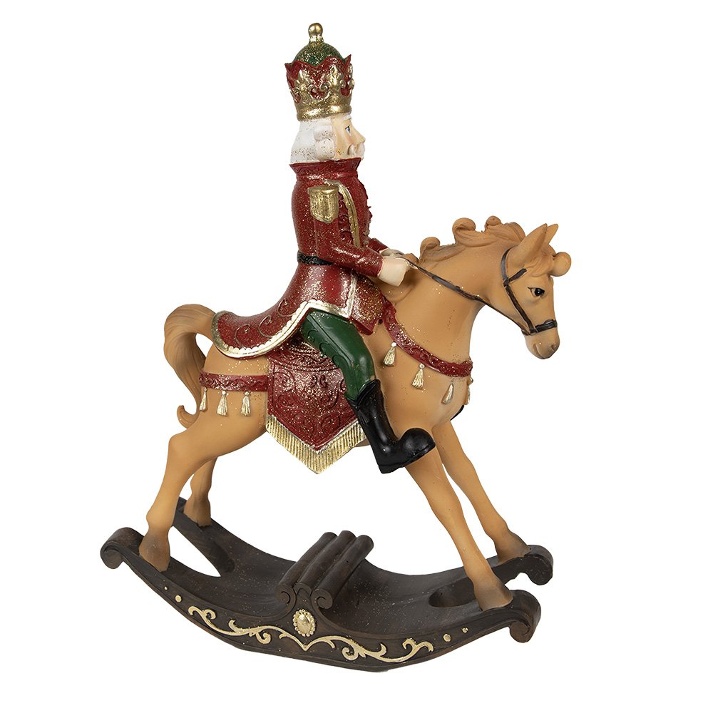 Karácsonyi diótörő figura 29 cm – piros, barna