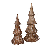Karácsonyfa LED világítással 24 cm – barna, arany
