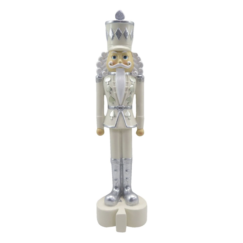 Karácsonyi diótörő figura 35 cm – bézs, ezüst