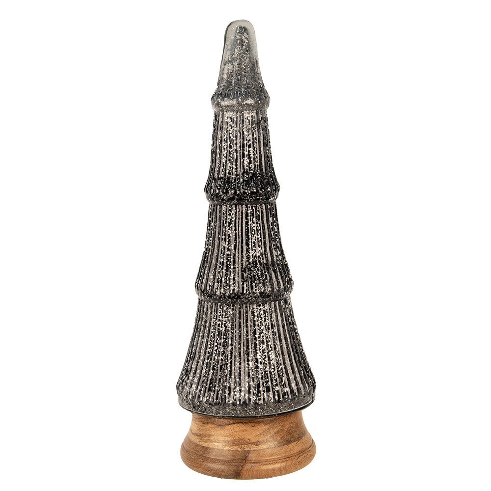 Karácsonyfa 44 cm – fekete, ezüst