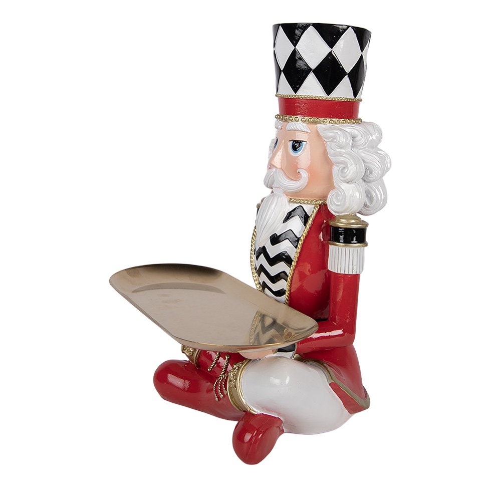 Karácsonyi diótörő figura 32 cm – piros