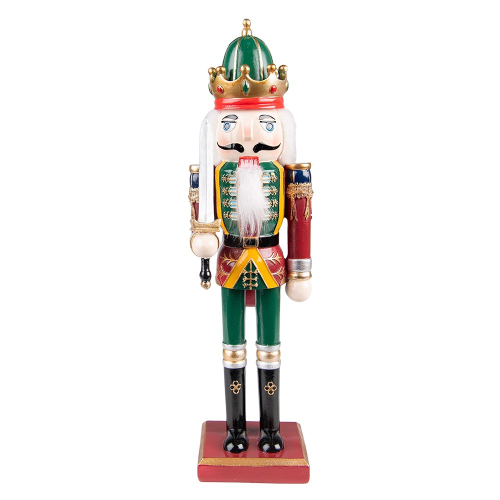 Karácsonyi diótörő figura 30 cm – piros, zöld