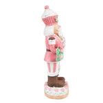 Karácsonyi diótörő figura 24 cm – zöld, rózsaszín