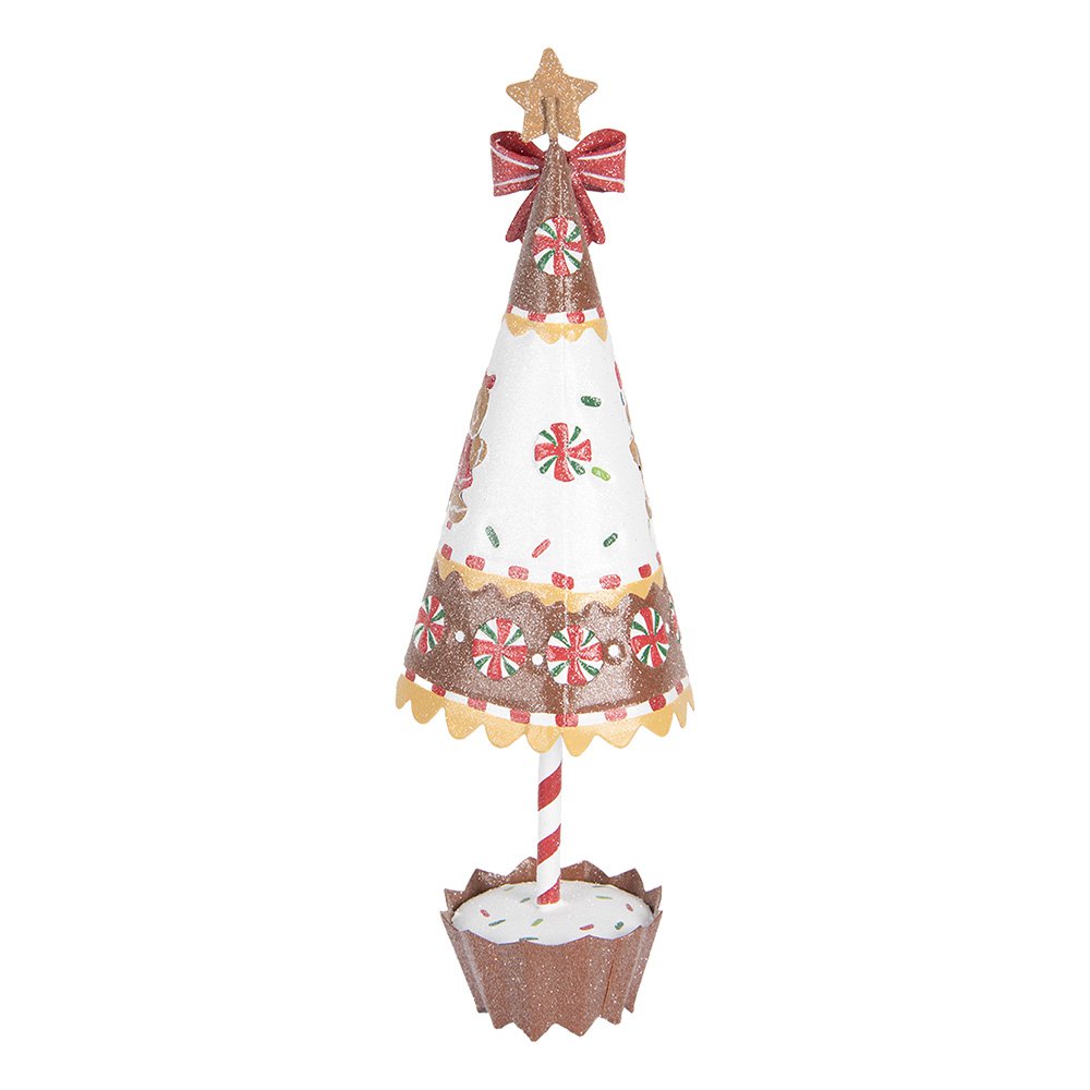 Karácsonyi mézeskalács figura 37 cm – fehér, barna