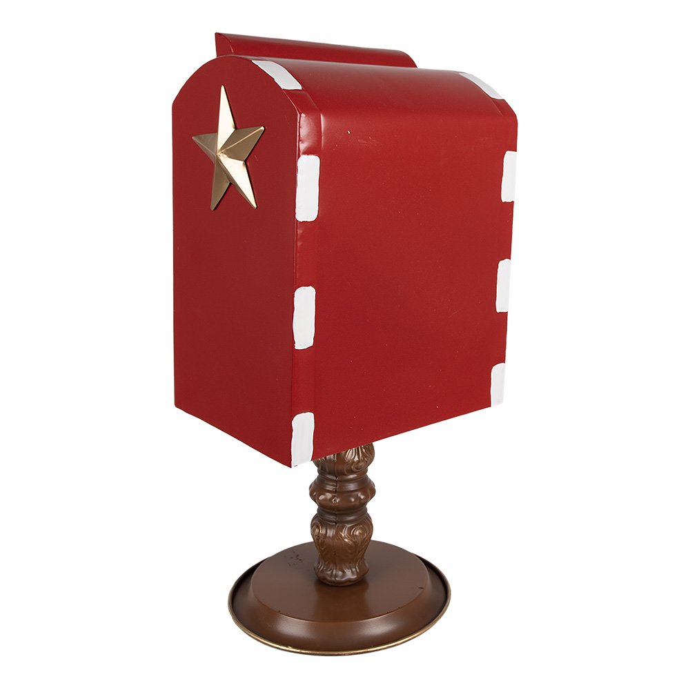 Nagyméretű karácsonyi postaláda dekoráció 51 cm – piros