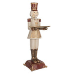 Nagyméretű karácsonyi diótörő figura 61 cm – szürke