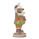 Karácsonyi télapó figura LED világítással 32 cm – barna