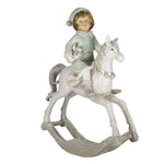 Karácsonyi hintaló figura 26 cm – zöld, bézs