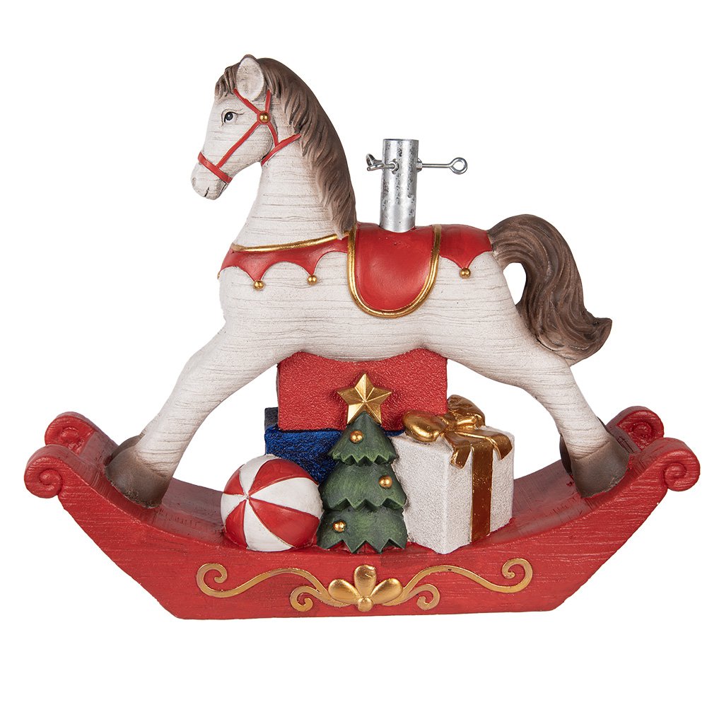 Nagyméretű karácsonyi hintaló figura 61 cm – fehér