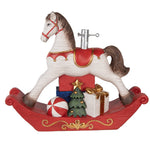 Nagyméretű karácsonyi hintaló figura 61 cm – fehér