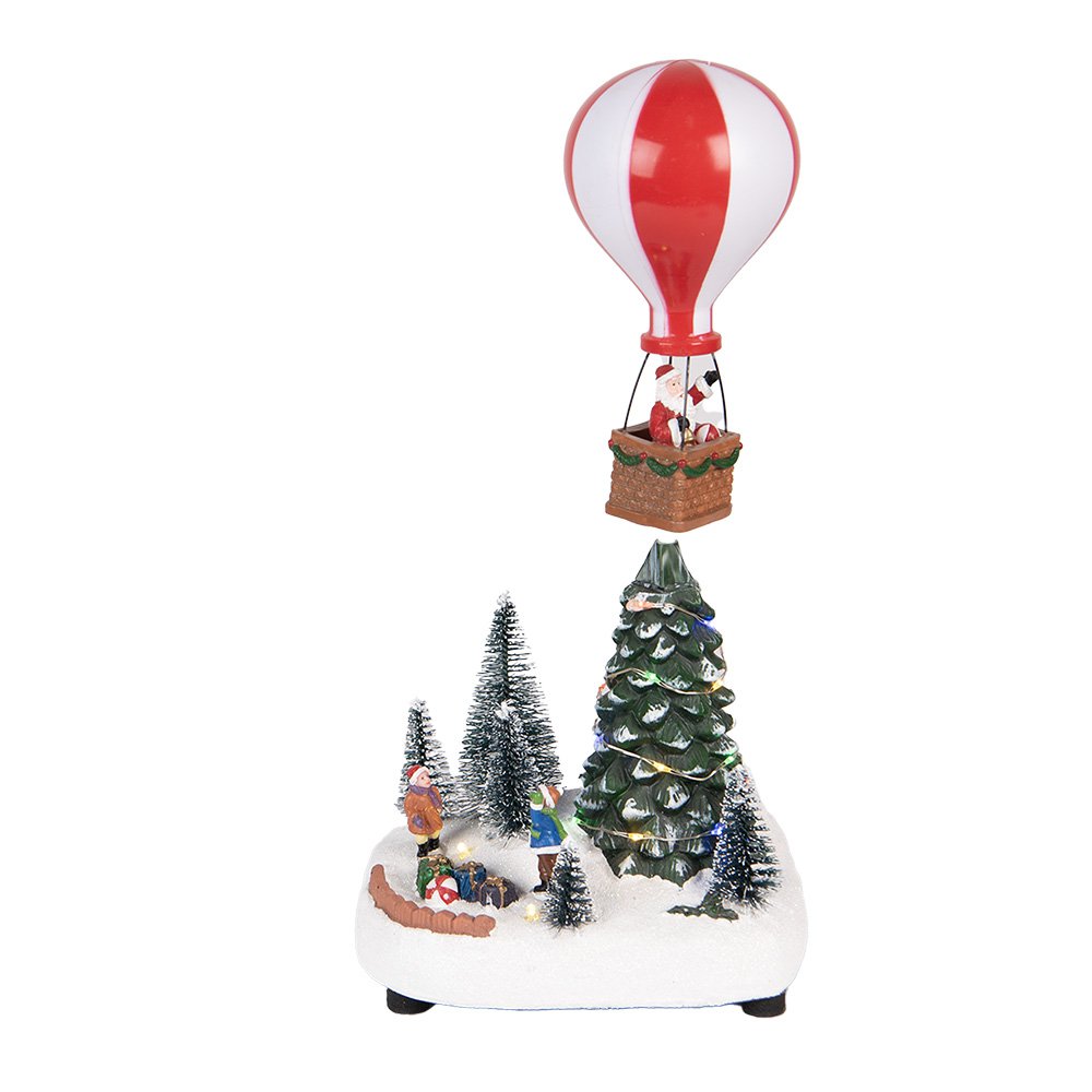 Karácsonyfa LED világítással és zenével 18 cm – zöld