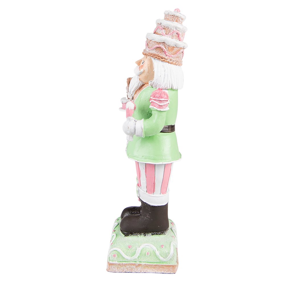 Karácsonyi diótörő figura 24 cm – zöld, rózsaszín