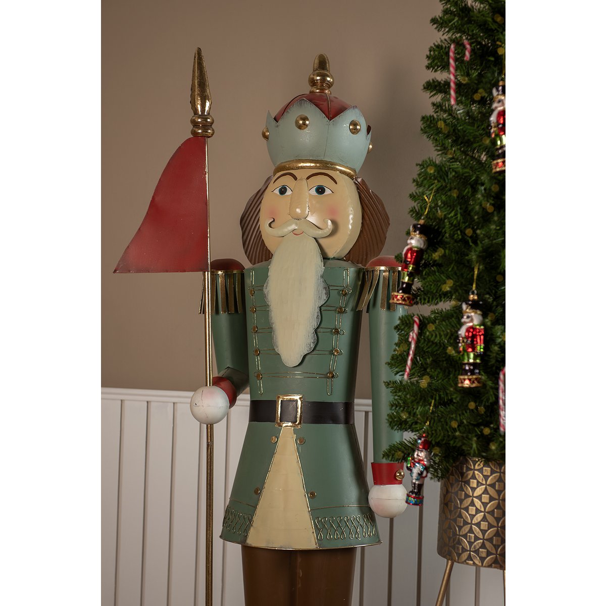 Nagyméretű karácsonyi diótörő figura 203 cm – zöld