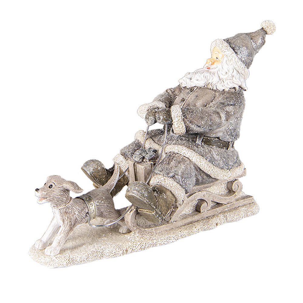 Karácsonyi télapó figura 16 cm – fehér, szürke
