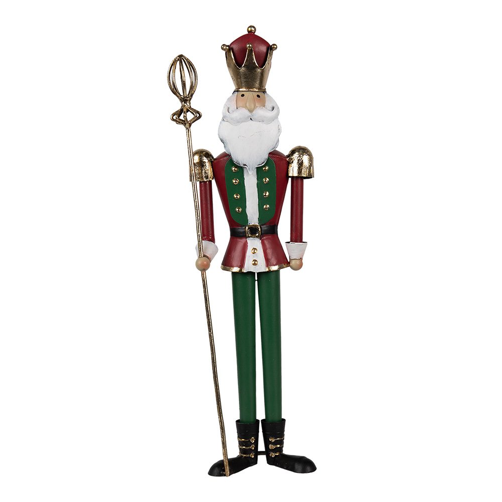 Karácsonyi diótörő figura 36 cm – piros, zöld