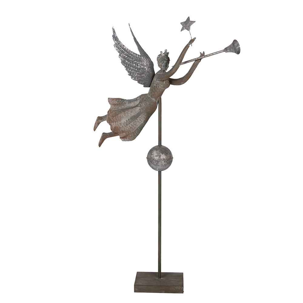 Nagyméretű karácsonyi angyal figura 135 cm – szürke