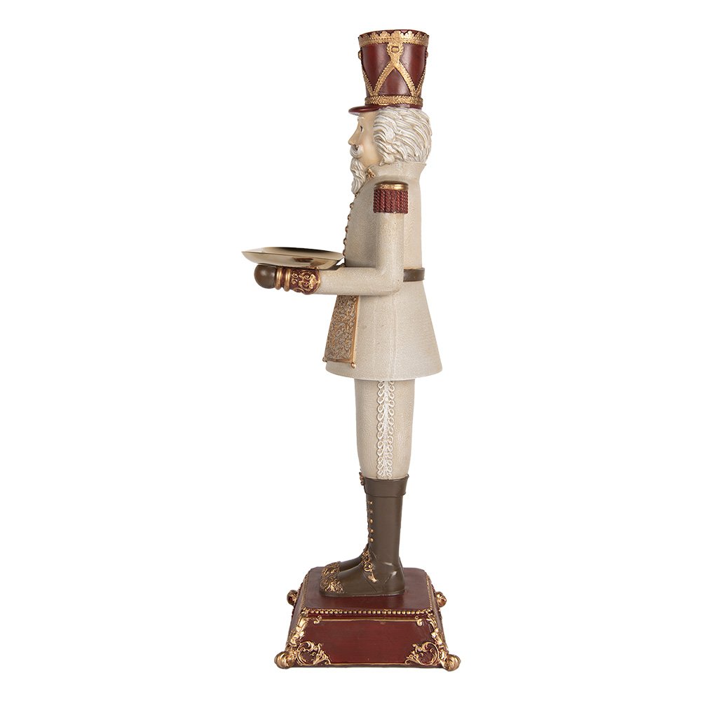 Nagyméretű karácsonyi diótörő figura 61 cm – szürke