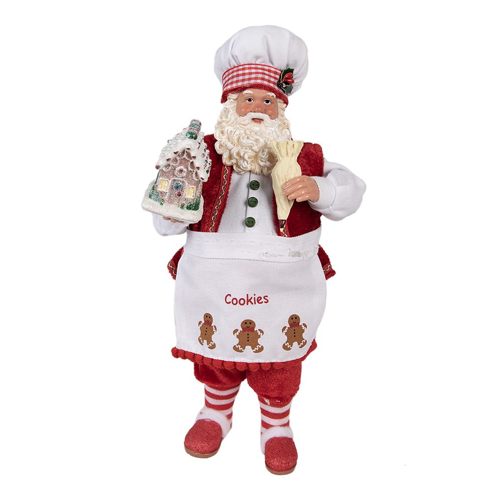 Karácsonyi télapó figura 28 cm – piros, fehér