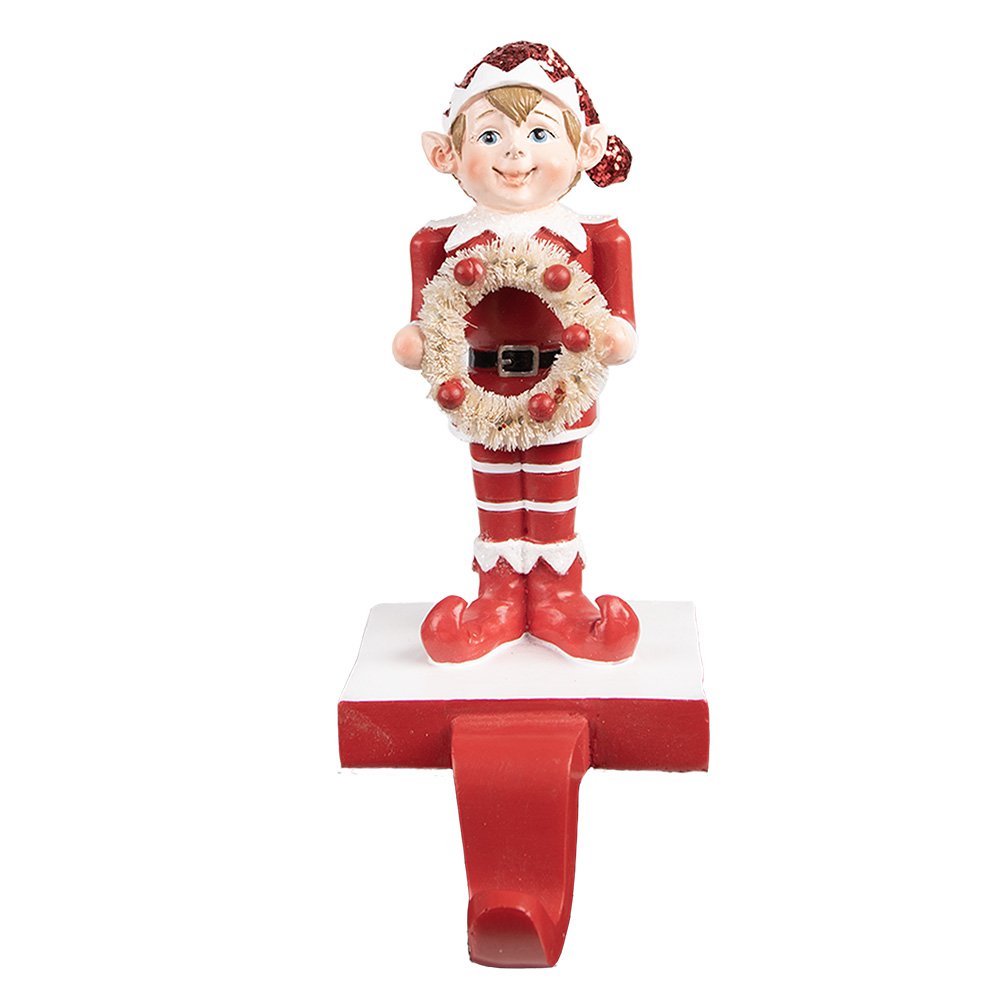 Karácsonyi manó figura 20 cm – piros, fehér