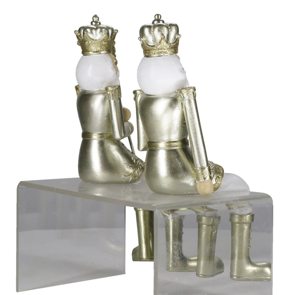 Karácsonyi diótörő figura 12 cm – fehér, arany