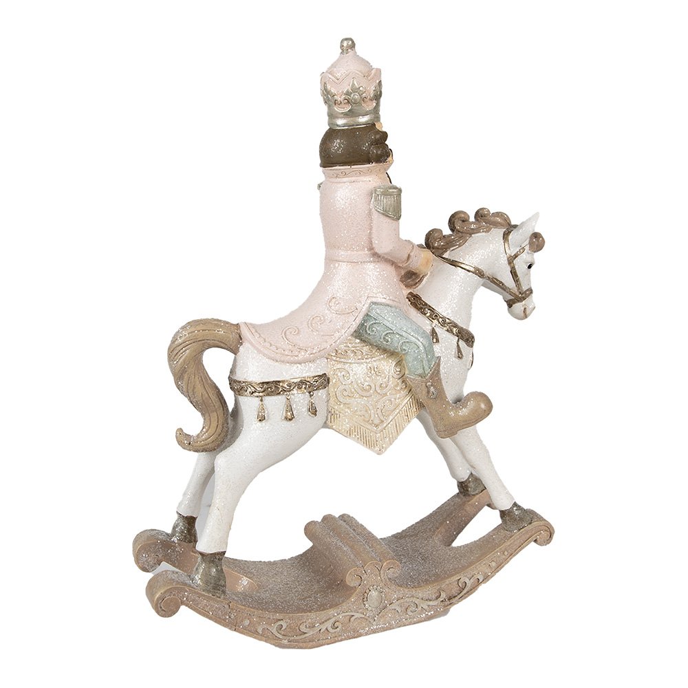 Karácsonyi diótörő figura 29 cm – fehér, rózsaszín
