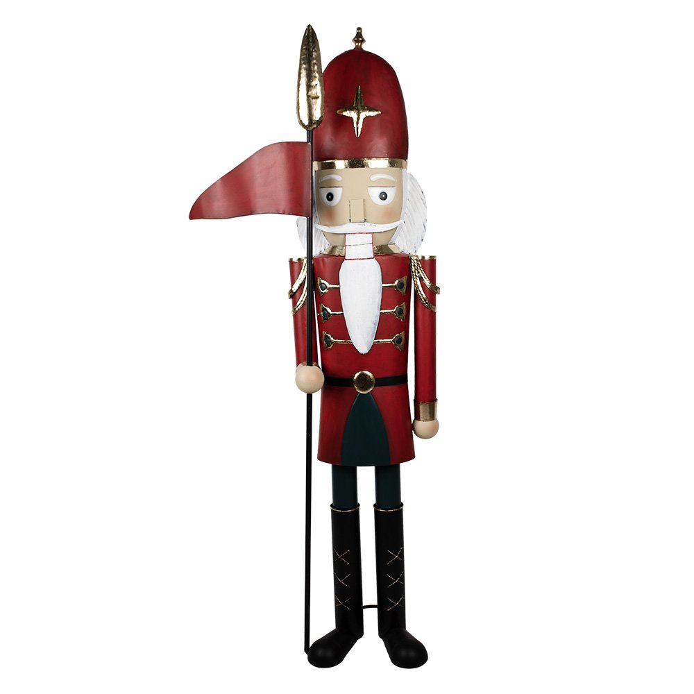 Nagyméretű karácsonyi diótörő figura 179 cm – piros