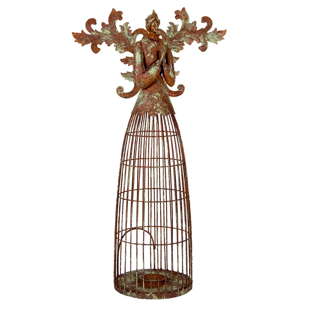 Nagyméretű karácsonyi angyal figura 58 cm – barna
